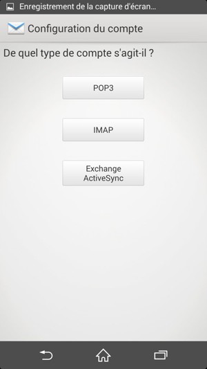 Sélectionnez POP3 ou IMAP