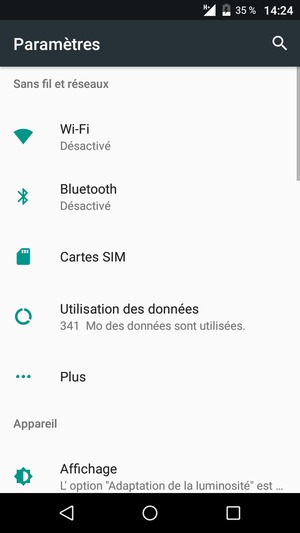 Sélectionnez Plus