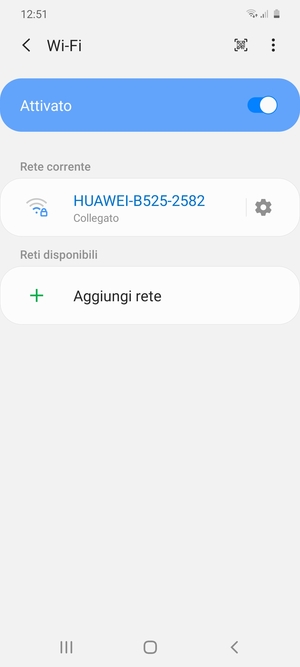 Ora sei connesso alla rete Wi-Fi
