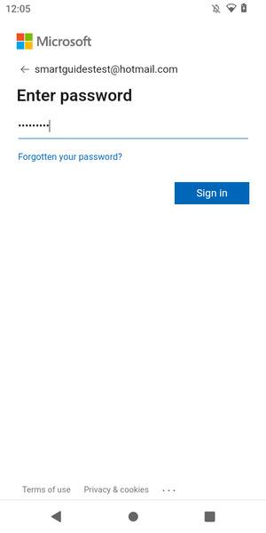 Enter your password and select Sign in