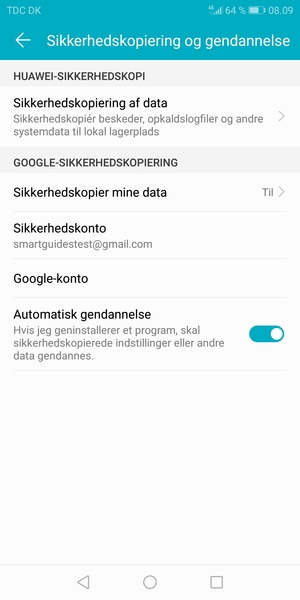 Vælg Sikkerhedskonto