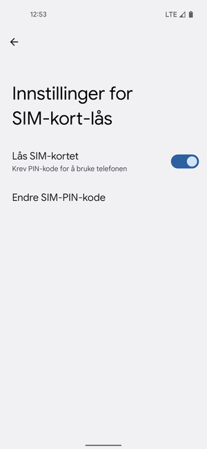 Velg Endre SIM-PIN-kode