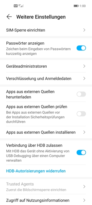Wählen Sie SIM-Sperre einrichten