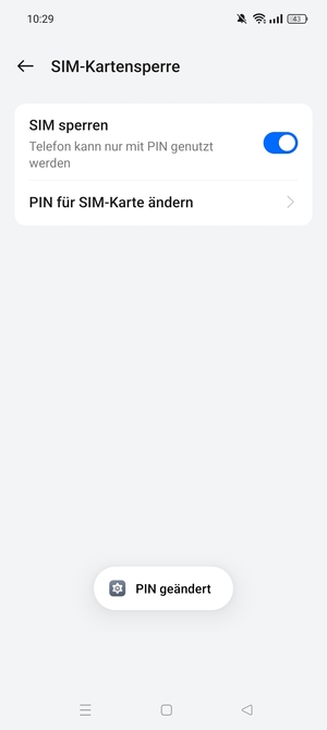 Ihre SIM-PIN wurde geändert