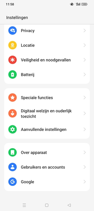 Scroll naar en selecteer Over apparaat