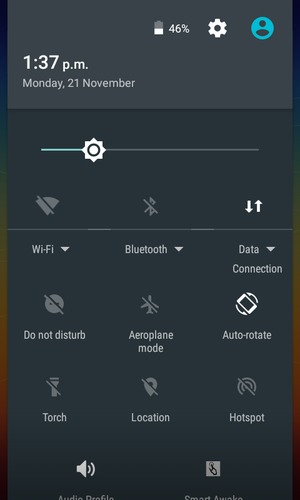 Adjust brightness to the required level