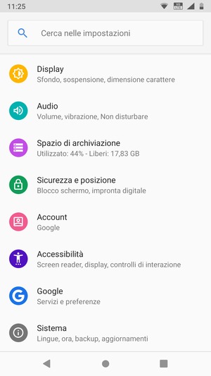 Scorri e seleziona Sistema