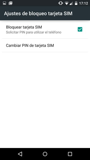 Seleccione Cambiar PIN de tarjeta SIM