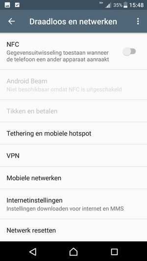 Selecteer Mobiele netwerken