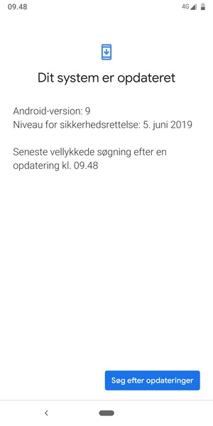 Hvis din telefon er opdateret, vil du se følgende skærmbillede
