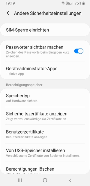 Wählen Sie SIM-Sperre einrichten