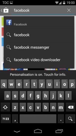 Enter the app name and select Search