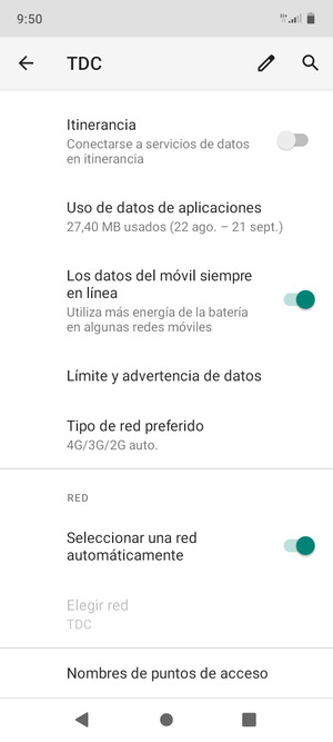 Desplácese y seleccione Nombres de puntos de acceso