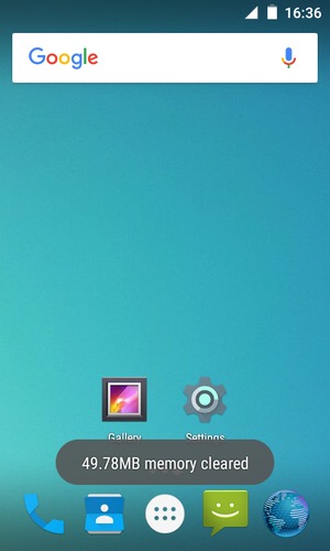 Slide down the top menu