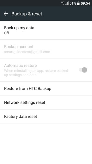 Select Back up my data