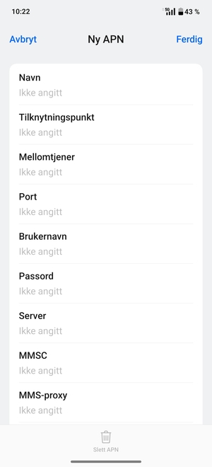 Skriv inn internett-informasjon