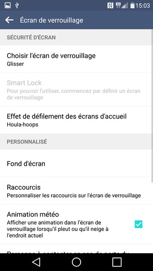 Sélectionnez Choisir l'écran de verrouillage