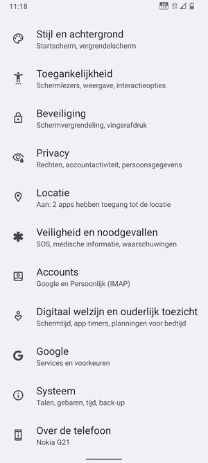 Scroll naar en selecteer Systeem