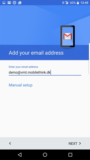 Enter your Email address and select NEXT
