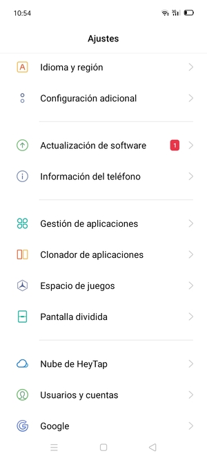 Desplácese y seleccione Usuarios y cuentas