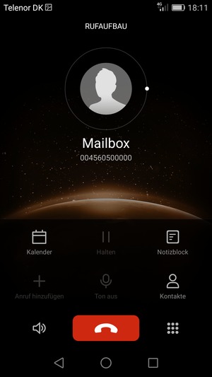 Wenn Ihre Voicemail anruft, wie auf diesem Bild, ist Ihr Handy richtig eingestellt.