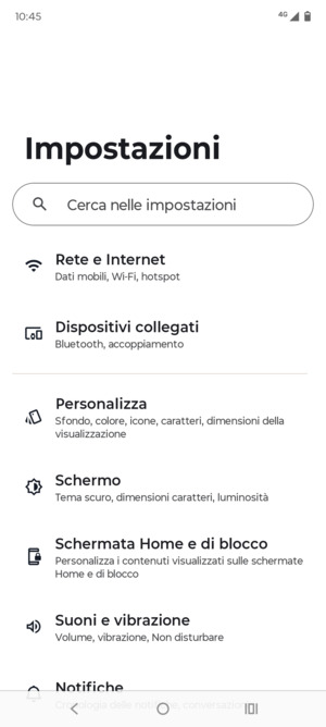 Seleziona Rete e Internet