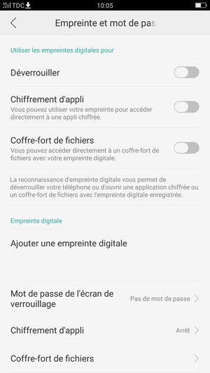 Sélectionnez Mot de passe de l'écran de verrouillage
