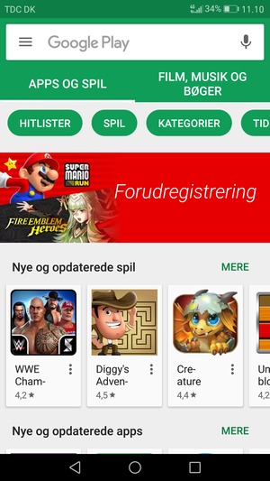 Vælg søgefeltet