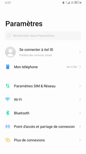 Sélectionnez Paramètres SIM & Réseau