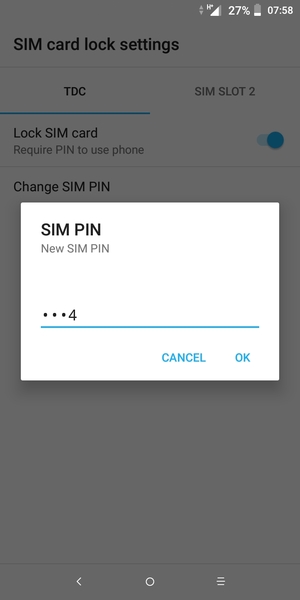Enter your New SIM PIN and select OK