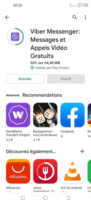 Veuillez attendre la fin de la procédure d'installation