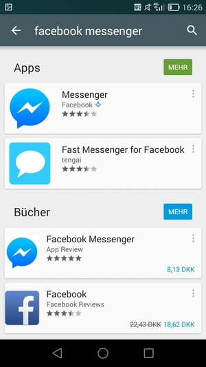 Wählen Sie die App