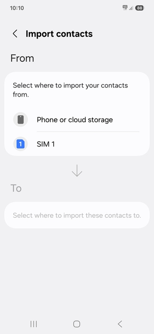 Select SIM 1 or SIM 2