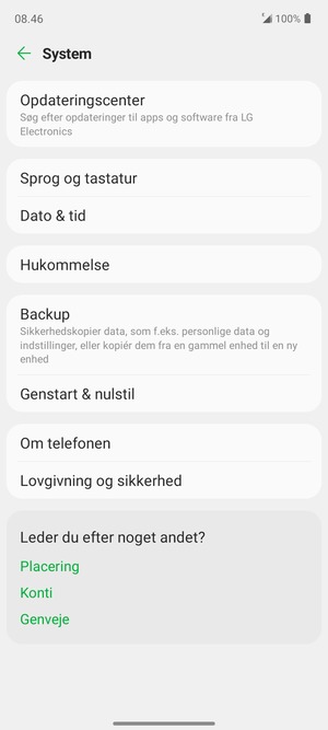 Vælg Opdateringscenter