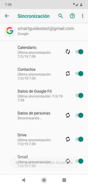 Su información será sincronizada