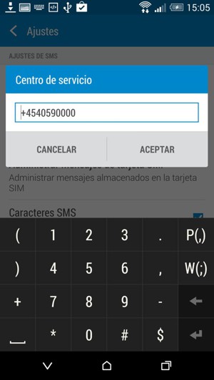 Introduzca el número de Centro de servicio y seleccione ACEPTAR
