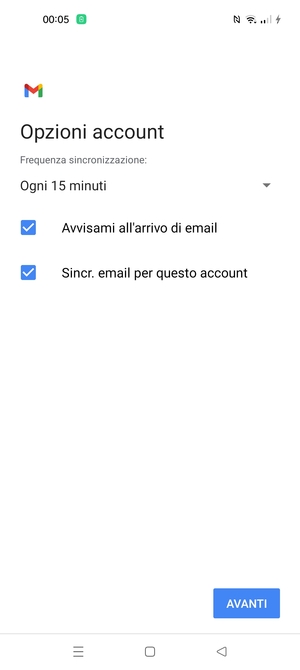 Seleziona AVANTI
