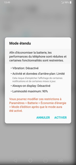Sélectionnez ACTIVER