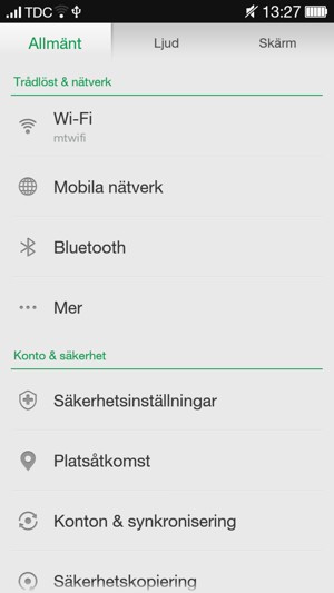 Välj Wi-Fi