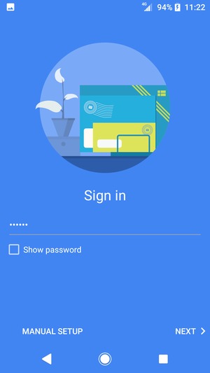 Enter your password and select MANUAL SETUP