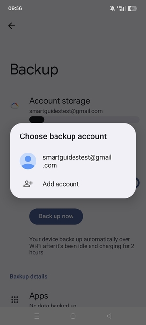 Select your backup account