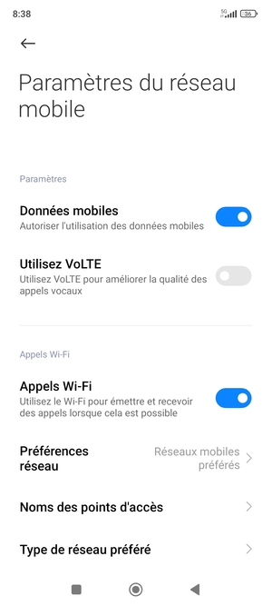 Sélectionnez Noms des points d'accès