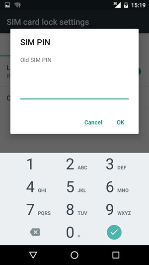Enter your Old SIM PIN and select OK