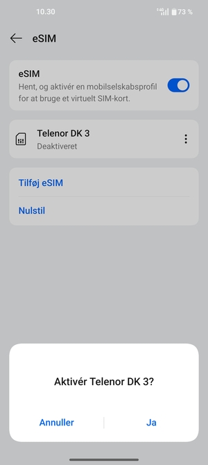 Vælg Ja