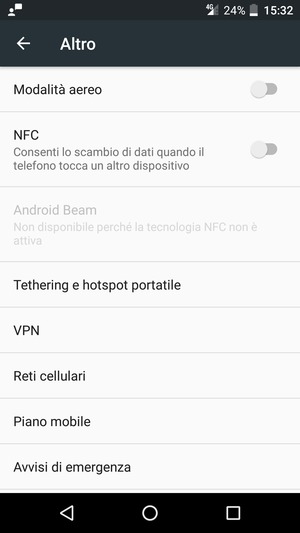 Seleziona Reti mobili / Reti cellulari