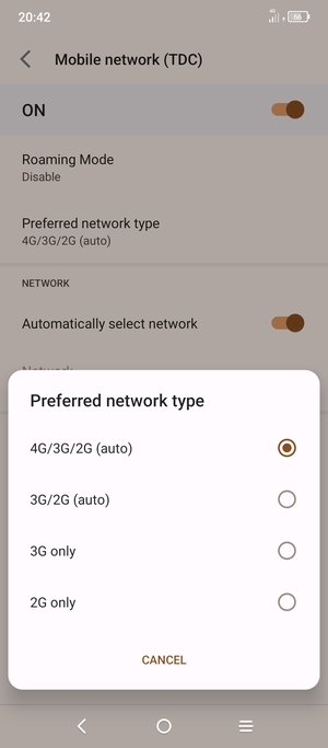 Select your preferred option