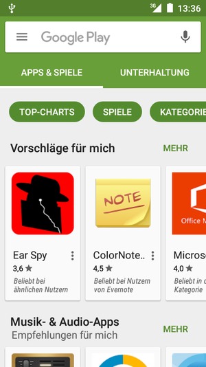 Wählen Sie die Suchleiste