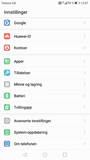 Bla til og velg System-oppdatering