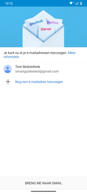 Selecteer BRENG ME NAAR GMAIL