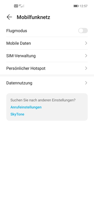 Wählen Sie Mobile Daten